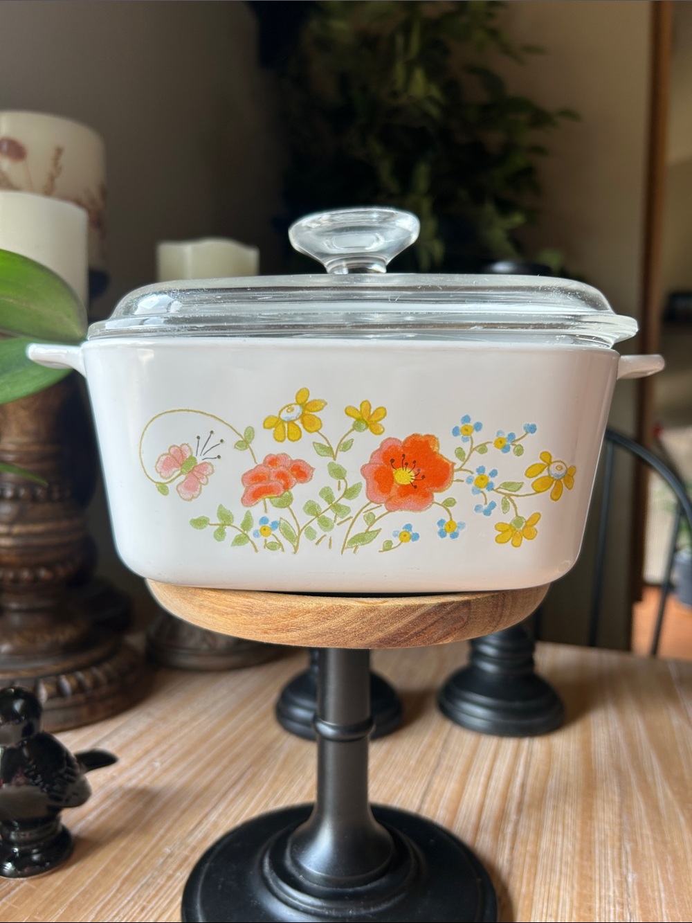 Corningware Wildflower Casserole Dish Original Glass Lid 1.5 Quart